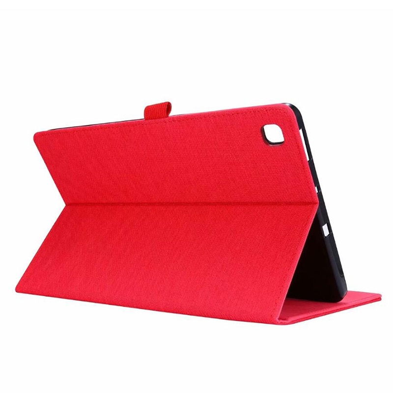 เคส Samsung Galaxy Tab S6 Lite 10.4 SM-P610 P615 P617 #เคสฝาพับหนัง PU ผิวผ้าพับตั้งได้ Cloth Leather Wallet