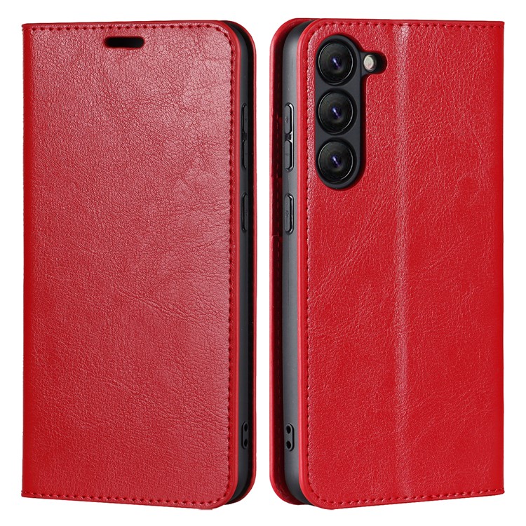 Case Samsung Galaxy S23+ 5G #เคสฝาพับหนังแท้แบบกระเป๋าสตางค์คุณภาพดี Crazy Horse Genuine Leather Cover