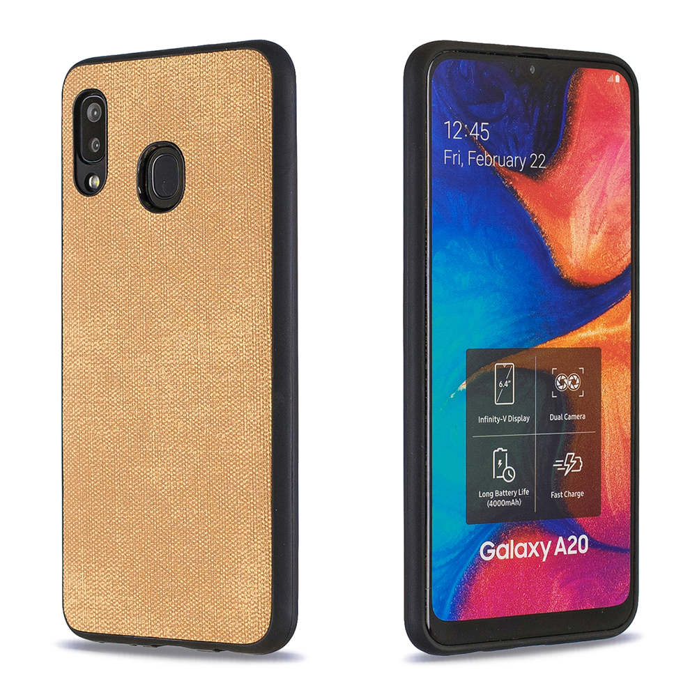 Case Samsung Galaxy A30/A20 #เคสฝาหลังลายผิวยีนส์ Denim TPU+PU Leather