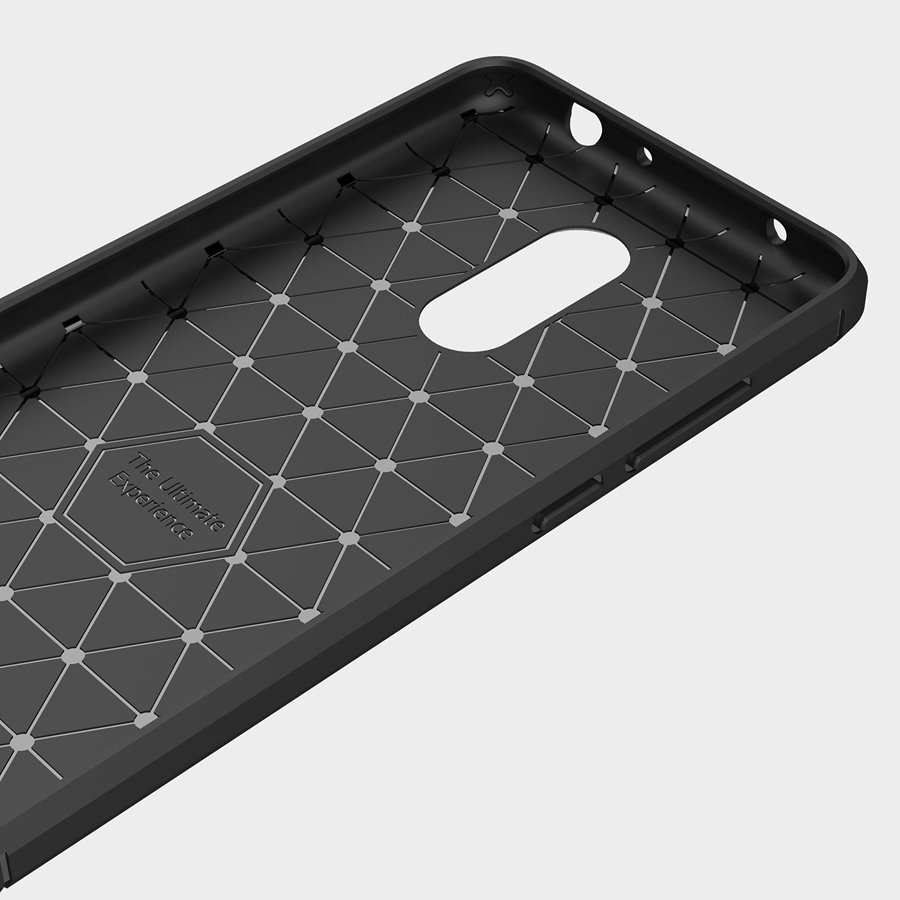 เคส Xiaomi Redmi 5 #เคสฝาหลังตกแต่งคาร์บอนไฟเบอร์ ผิวขัดแปรง Brushered TPU Back Case
