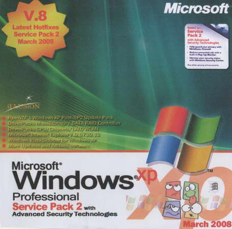 Windows XP Professional 2008 SP2 V.8 ( 1 CD )