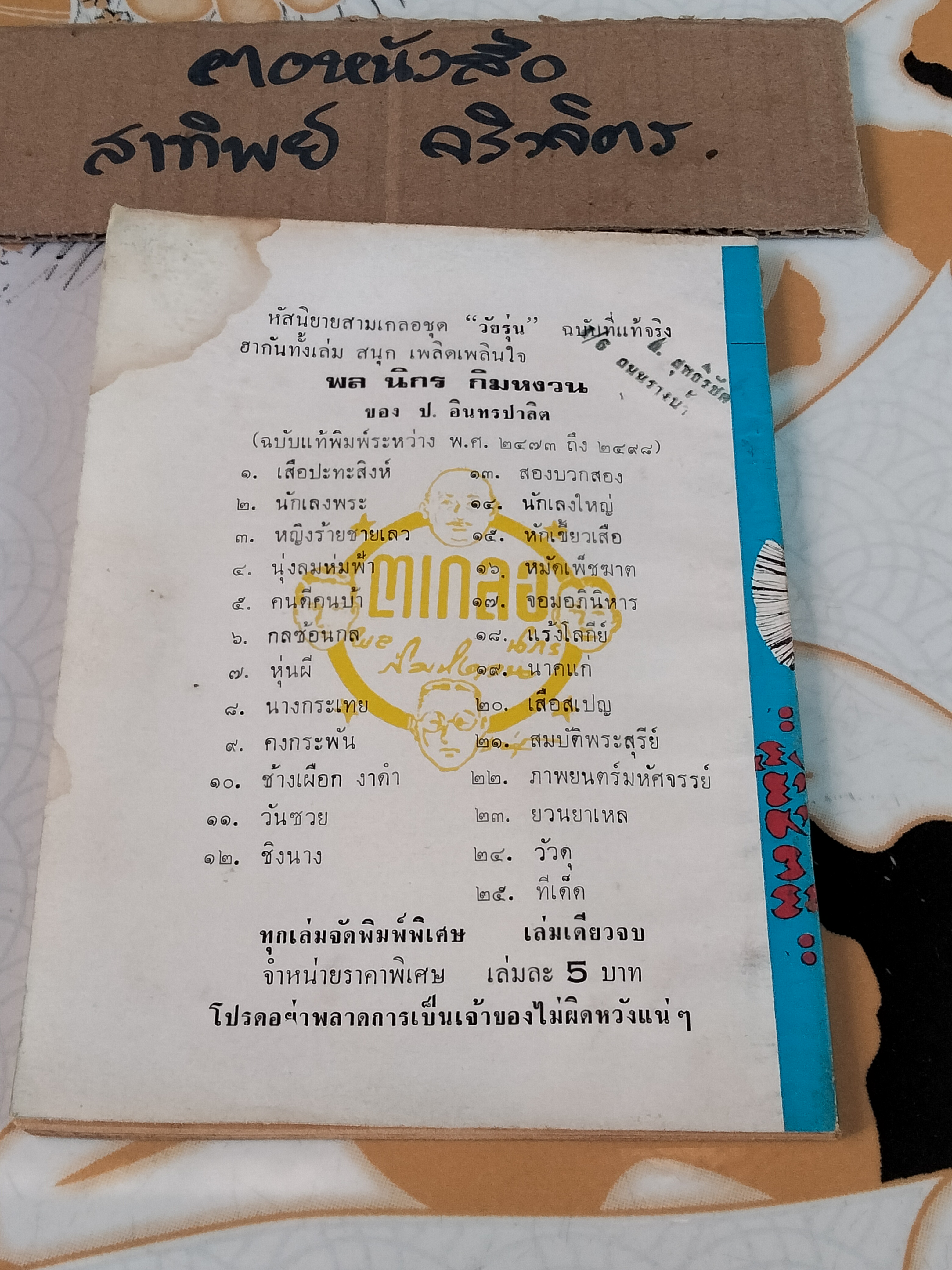 ผู้พิชิตผี - พล นิกร กิมหงวน ชุด "วัยรุ่น" ปกอ่อน สนพ.บรรณาคาร ราคาปก 7 บ.