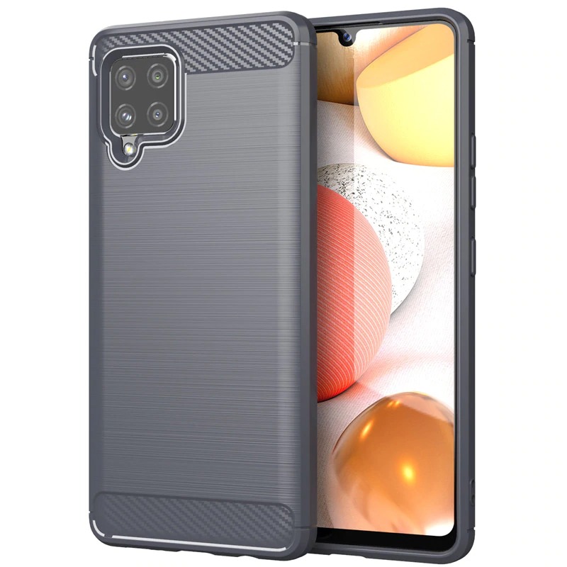 เคส Samsung Galaxy A42 5G #เคสคาร์บอนไฟเบอร์ ผิวขัดแปรง Brushered TPU Back Case