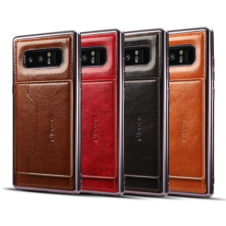 เคสSamsung Galaxy Note 8 #เคสฝาหลังTPU หุ้มหนัง PU เคลือบพร้อมช่องใส่การ์ดและเป็นขาตั้ง