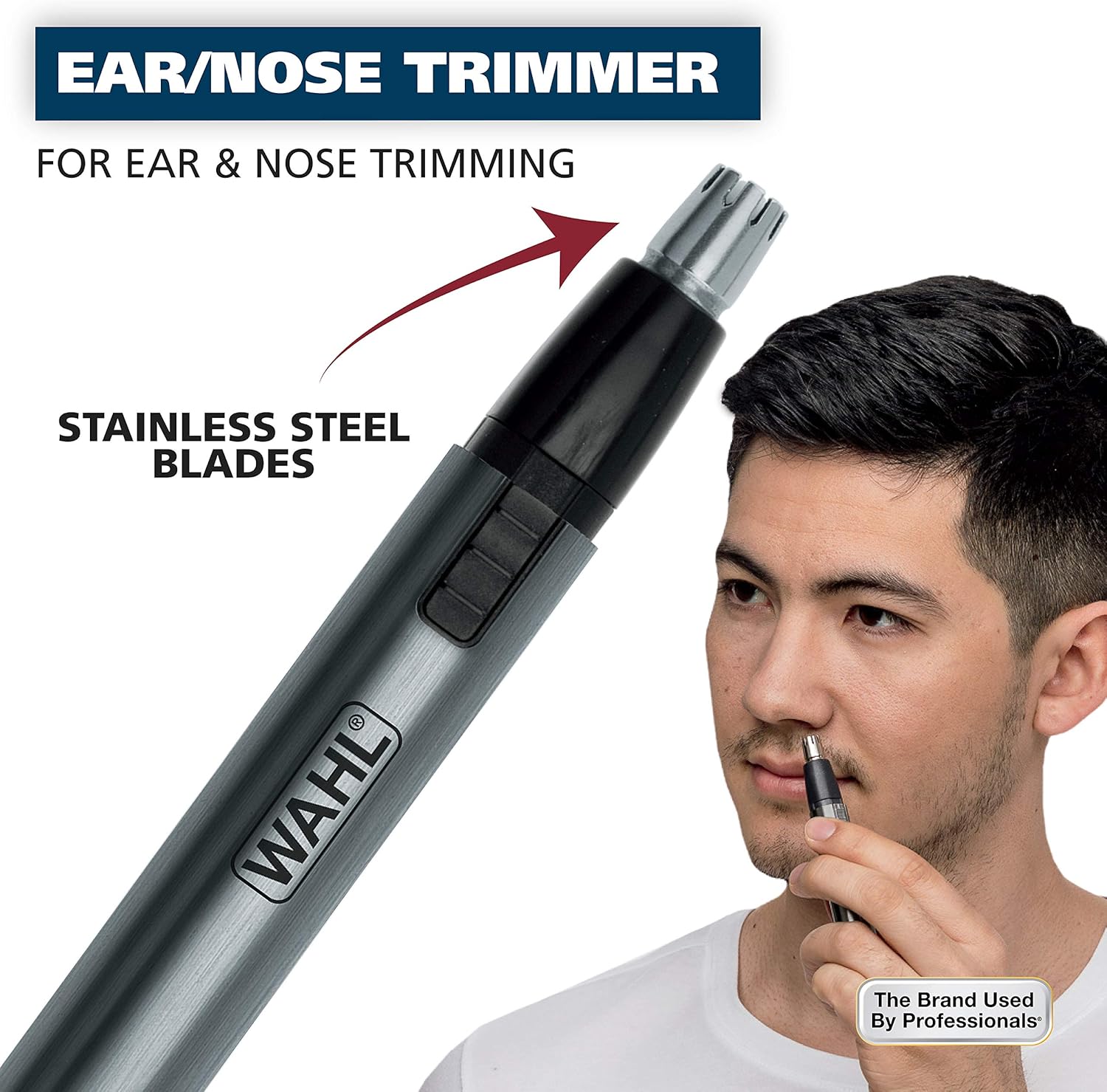 Wahl® Micro GroomsMan Powerful Precision 2 in 1 Detailer Model.5640-600 ตัดแต่งขนในหู จมูก คิ้ว ถอดหัวได้ กันน้ำ