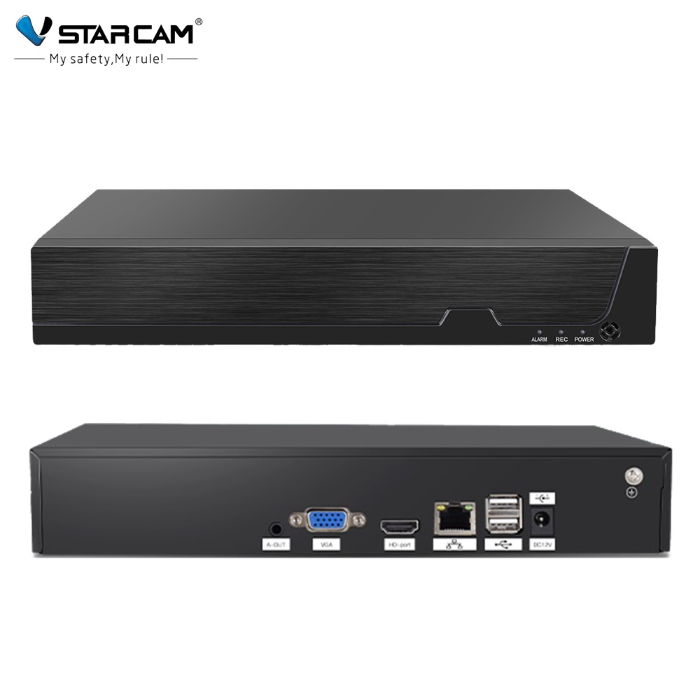 Vstarcam VStarcam กล่องบันทึก NVR NVR3208L 8ch รองรับกล้องได้สูงสุด8ตัว รับHDDได้สูงสุด10TB ดำ