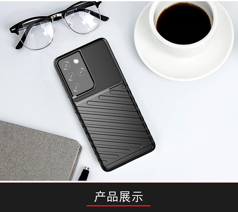 Case Samsung Galaxy S21 Ultra 5G #เคสฝาหลัง TPU อ่อน Thunder Series Twill Texture Soft TPU