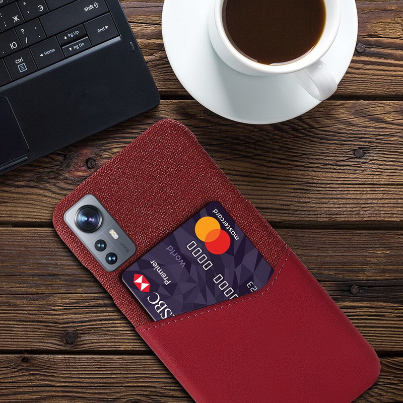 เคส Xiaomi 12 Pro #เคสฝาหลัง Hybrid Protective มีช่องเสียบการ์ด Card Slot PC + PU Leather + Cloth