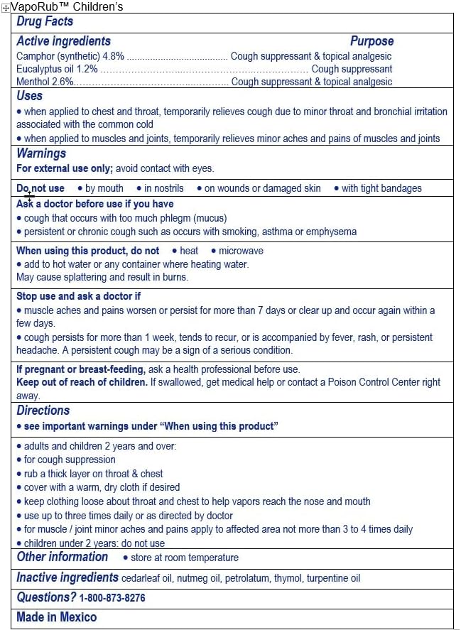 Vicks® Children’s VapoRub Topical Cough Suppressant & Analgesic (1.76 oz)