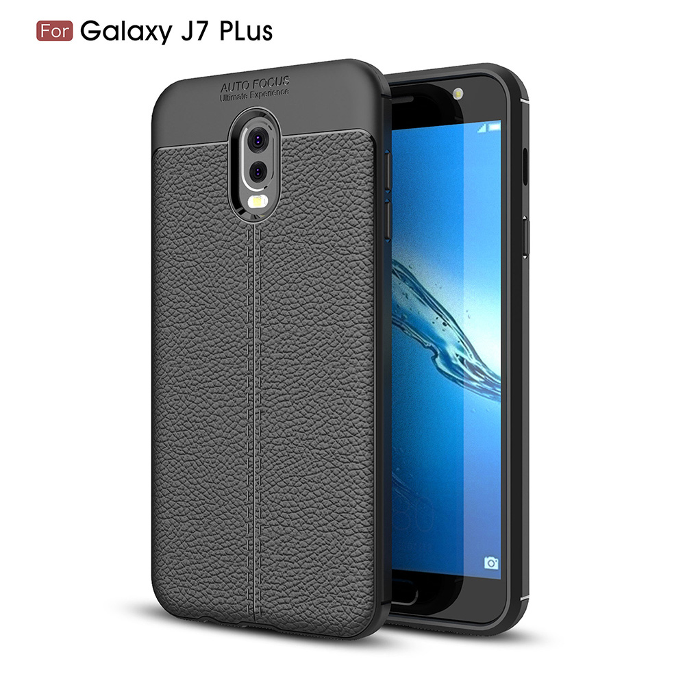 Case Samsung Galaxy J7 Plus #เคสTPU ผิวลิ้นจี่ช่วยป้องกันลายนิ้วมือและกันลื่นได้ดี #เคสคุณภาพดีราคาถูก