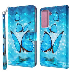 เคส Samsung Galaxy S21+ #เคสฝาพับแบบกระเป๋าสตางค์ Pattern Printing Wallet Stand