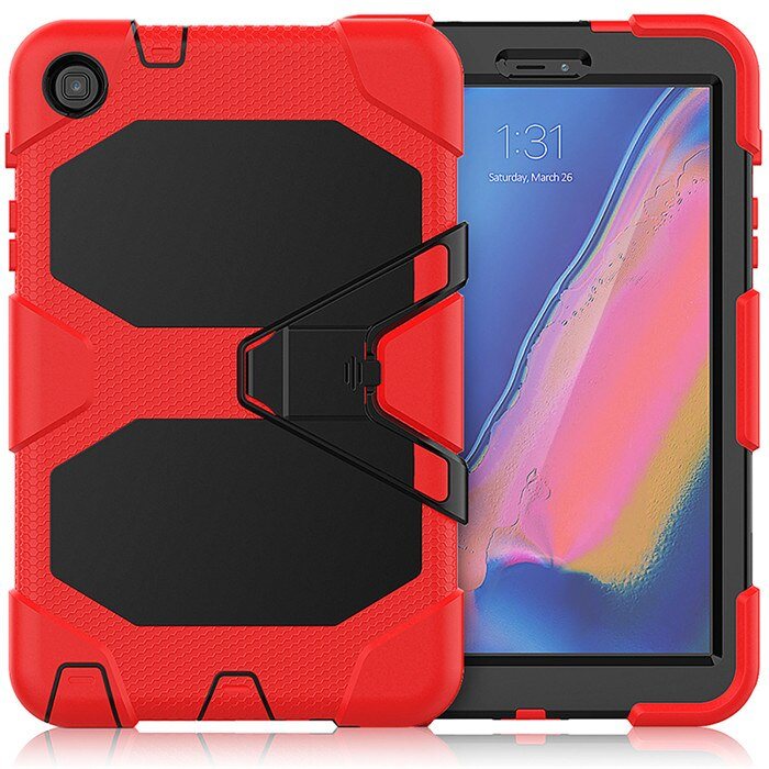 Case Samsung Galaxy Tab A 8.0 (2019) P200 P205 #เคสฝาหลังไฮบริดกันกระแทก ซิลิโคน+พลาสติก Combo Shell น้ำหนักเบา