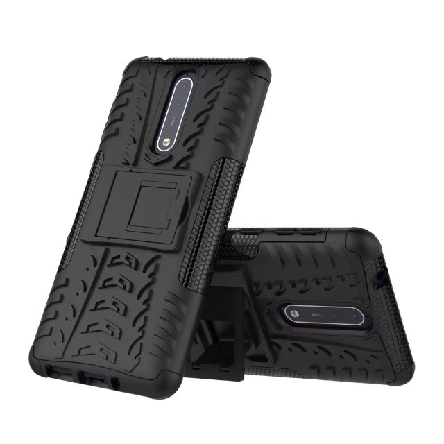 Case Nokia 8 #เคสแข็งรูปแบบยางรถยนต์ Hybrid PC+TPU สีสันสวยงามทันสมัย