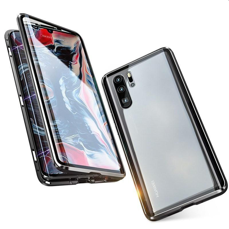 เคส Huawei P30 Pro #เคสกรอบโลหะติดแม่เหล็ก + กระจกนิรภัย Shock-proof Magnetic Installation Metal Frame + Tempered Glass Alll-round Protective