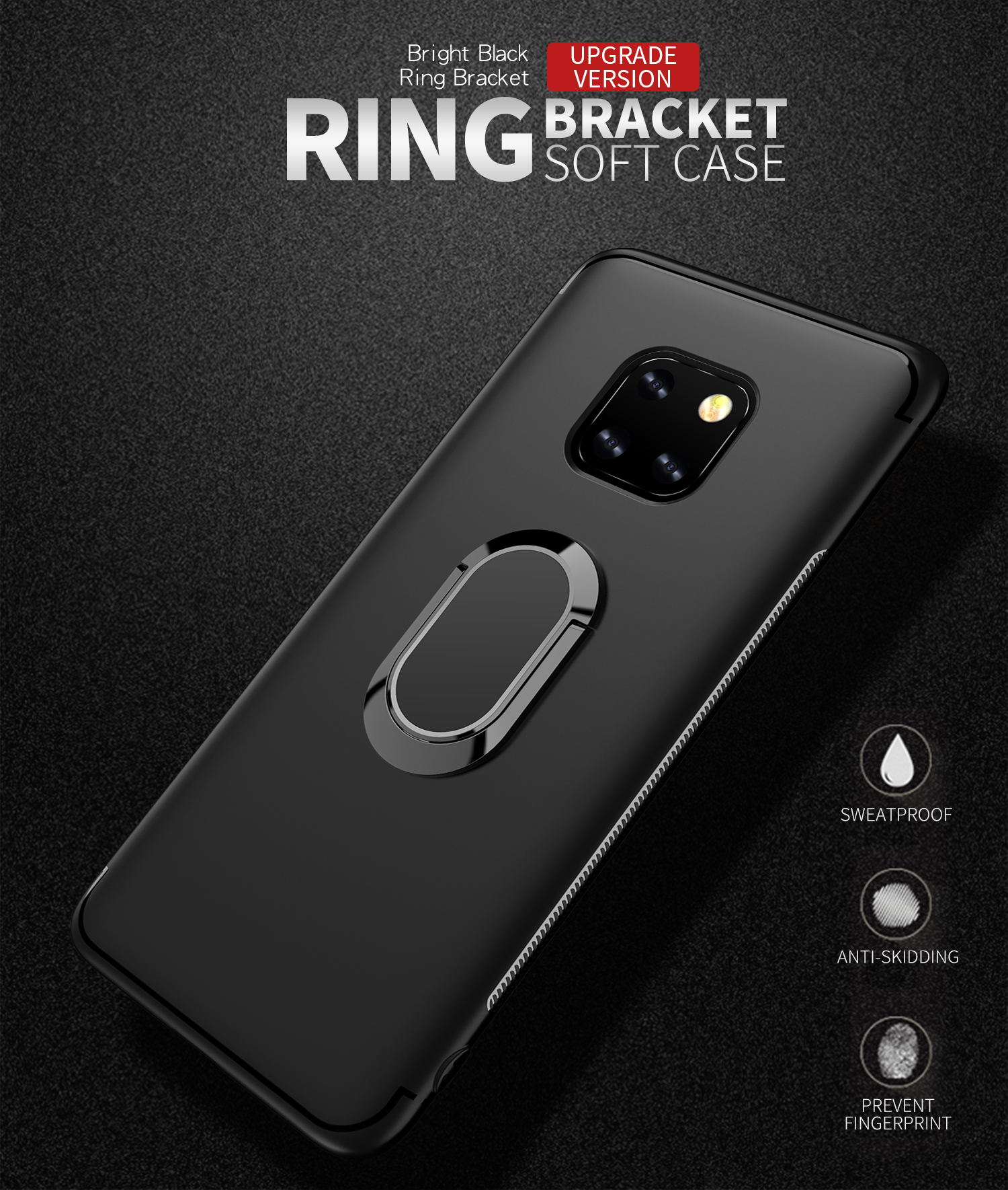 Case Huawei Mate 20 Pro #เคสฝาหลัง TPU มีแหวนสวมนิ้ว Magnetic Finger Ring Kickstand Matte TPU Cover