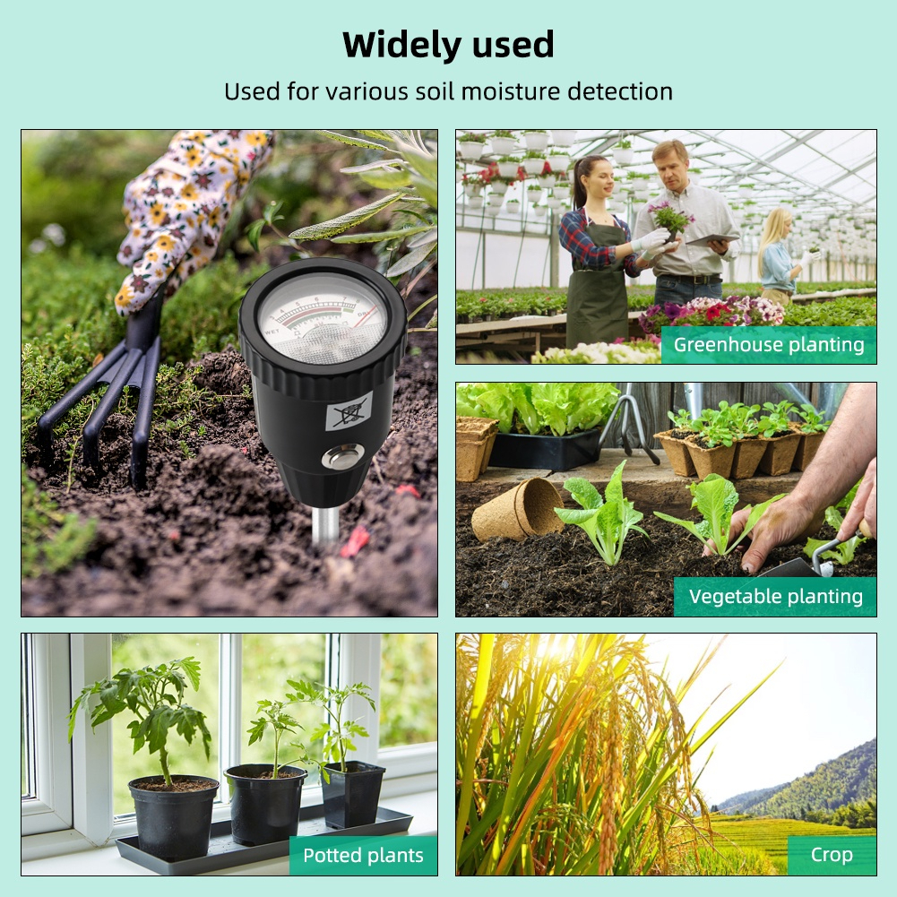 เครื่องวัดค่า pH ในดิน และความชื้น แท่งวัดโลหะอิเล็กโทรด ยาว 30 CM. ไม่ต้องใช้แบตเตอรี่