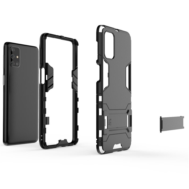 เคส Samsung Galaxy M51 #เคสฝาหลังพลาสติก ไฮบริด TPU + Kickstand