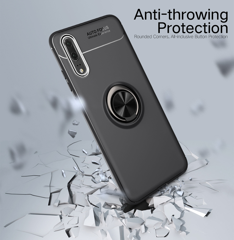 Case Huawei P20 Pro #เคสฝาหลัง TPU Finger Ring Kickstand (แผ่นโลหะแม่เหล็ก)
