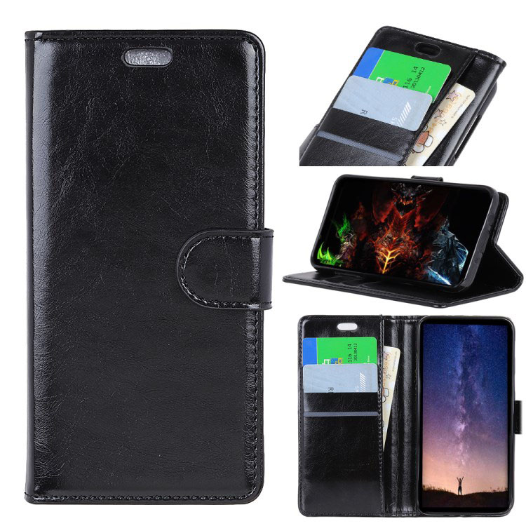 Case Xiaomi Mi 8 Lite #เคสฝาพับหนัง PU ผิวหนังม้าแบบกระเป๋าสตางค์ Crazy Horse Wallet Leather