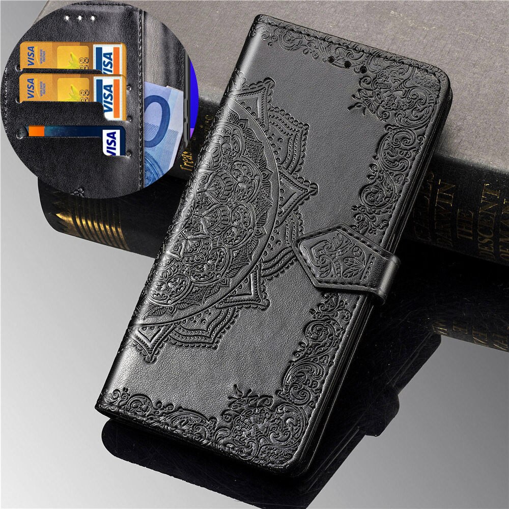 Case OPPO F9 #เคสฝาพับหนัง PU ผิวลายนูน Embossed Mandala Flower Leather Wallet