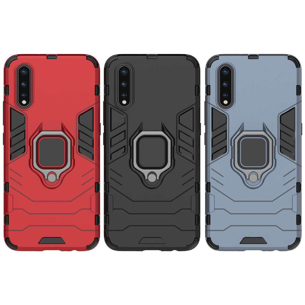 Case Vivo S1 #เคสฝาหลังพลาสติกแข็ง +TPU Hybrid Case มีแหวนสวมนิ้วโลหะ