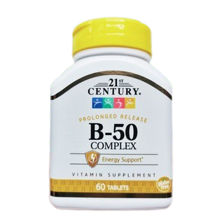 21st Century® B-50, B-100 Complex, Prolonged Release 60 Tablets วิตามินบีรวม