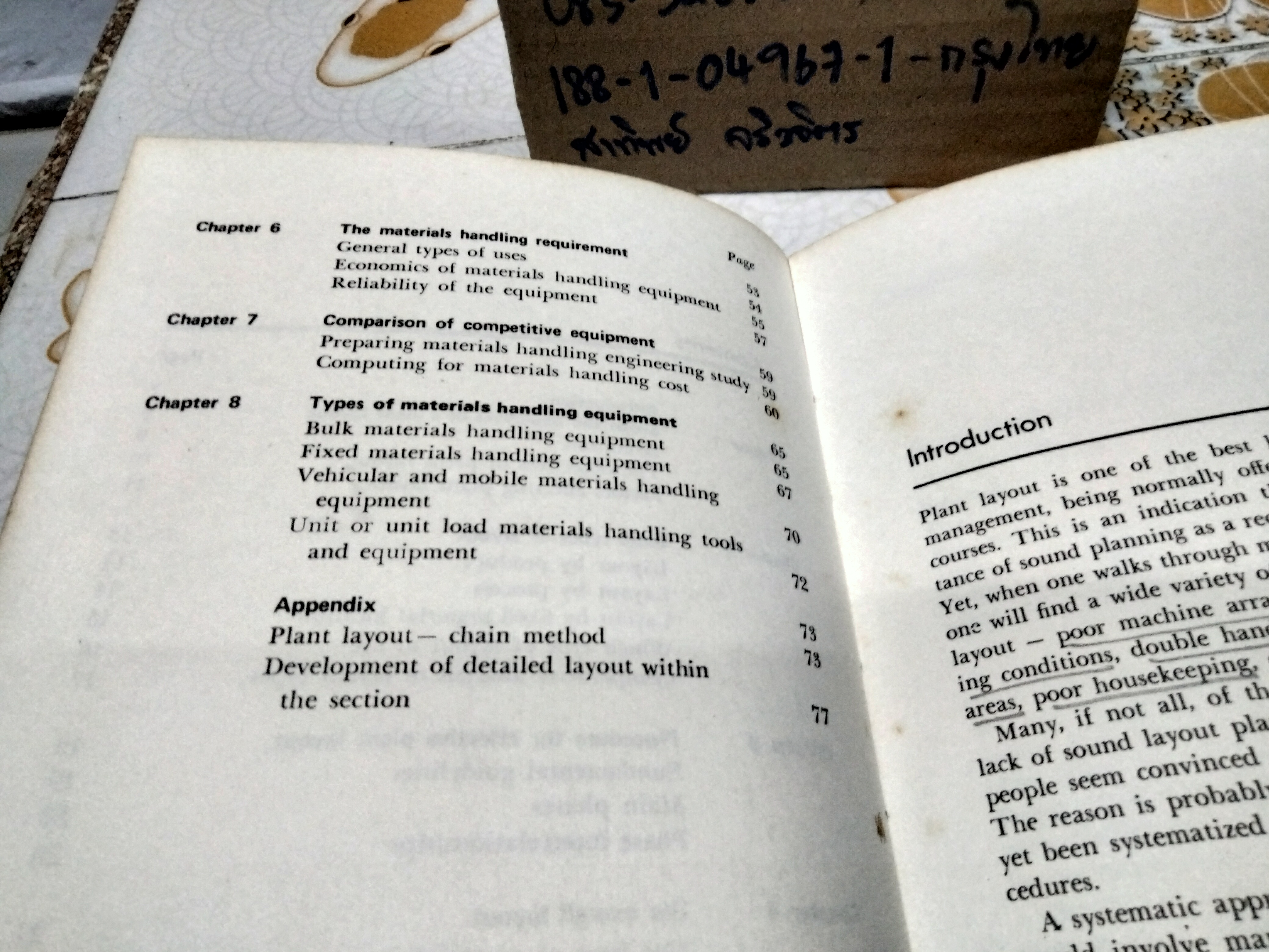 Manual on plant layout and material handling. Economy development foundation, Manila