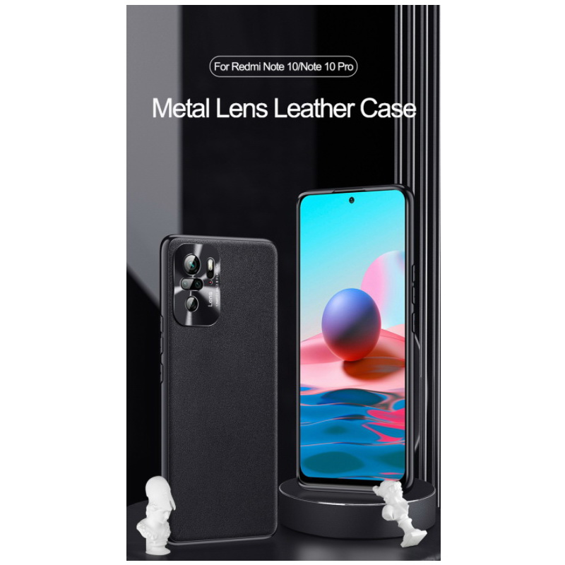 เคส Redmi Note 10 Pro #เคสแบบฝาหลัง TPU เคลือบหนัง PU มีกันเลนส์กล้อง Leather Cases Soft Matte Shockproof Protect Camera Back Cover