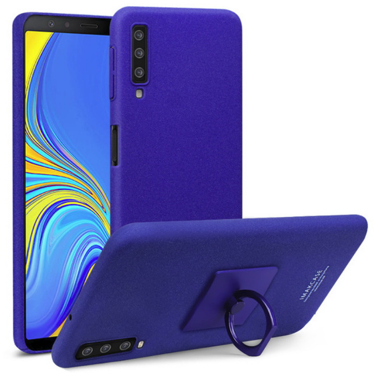 เคส Samsung Galaxy A7 (2018) A750 #เคสฝาหลัง IMAK มีแหวนสวมนิ้ว Ring Holder Kickstand + ฟิล์มกันรอยหน้าจอ