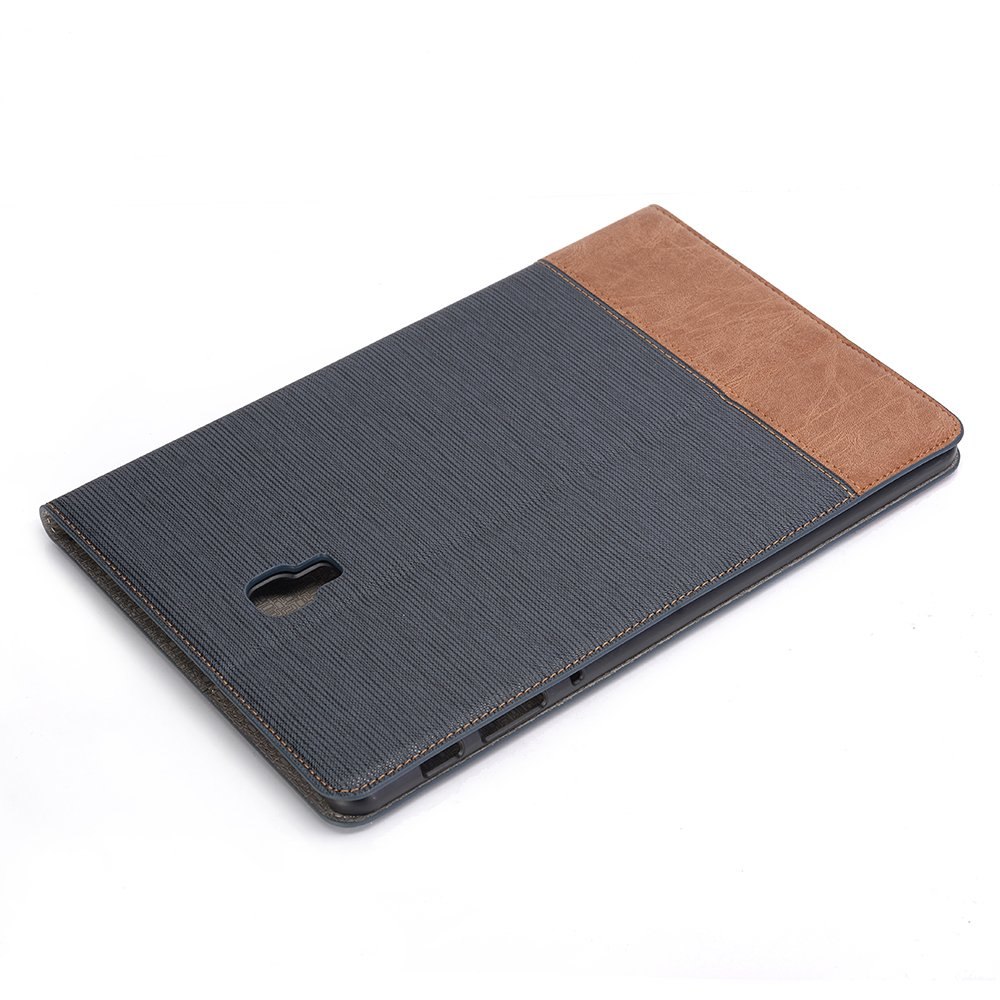 เคส Samsung Galaxy Tab A 10.5 (2018) T590 T595 #เคสฝาพับกระเป๋าสตางค์หนัง PU สมาร์ท 2 สี Bi-color Smart Stripe Leather Wallet