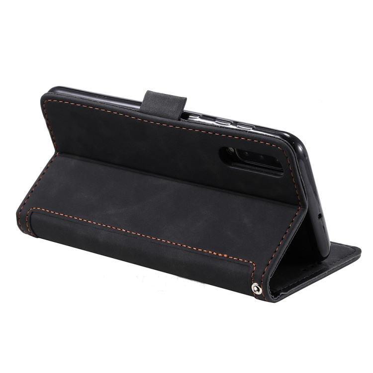เคส Huawei P30 #เคสฝาพับหนัง PU แบบกระเป๋าสตางค์ Retro Style Splicing Leather Cover Wallet