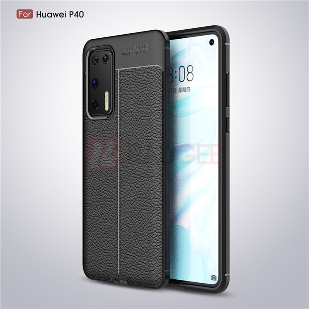 เคส Huawei P40 Pro Plus #เคสฝาหลัง TPU ผิวลิ้นจี่ช่วยป้องกันลายนิ้วมือและกันลื่นได้ดี