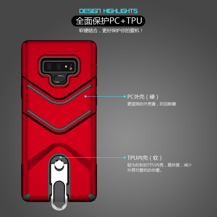 เคส Samsung Galaxy Note 9 #เคสฝาหลัง TPU + PC Hybrid Case พร้อม Kickstand
