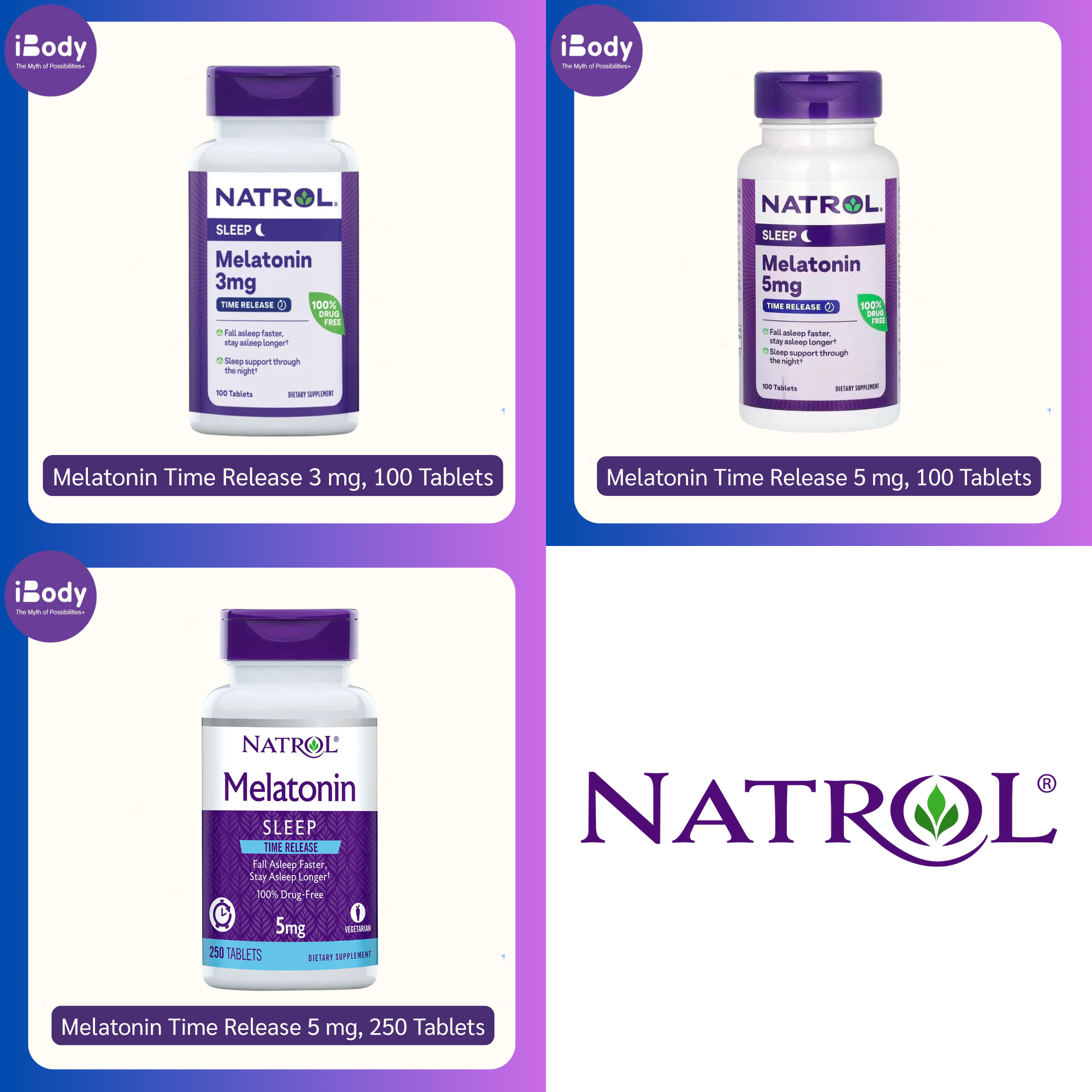 เมลาโทนิน นอนหลับ Melatonin Time Release (Natrol) หลับเร็ว หลับลึก หลับสบาย