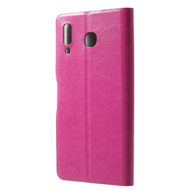 Case Samsung Galaxy A8 Star #เคสฝาพับหนัง PU ผิวหนังม้าปกเสริมแผ่นเหล็กมีช่องใส่บัตรคุณภาพดี