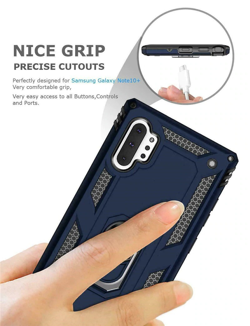 Case Samsung Galaxy Note 10+ #เคสฝาหลัง Hybrid TPU+PC มีแหวนสวมนิ้ว