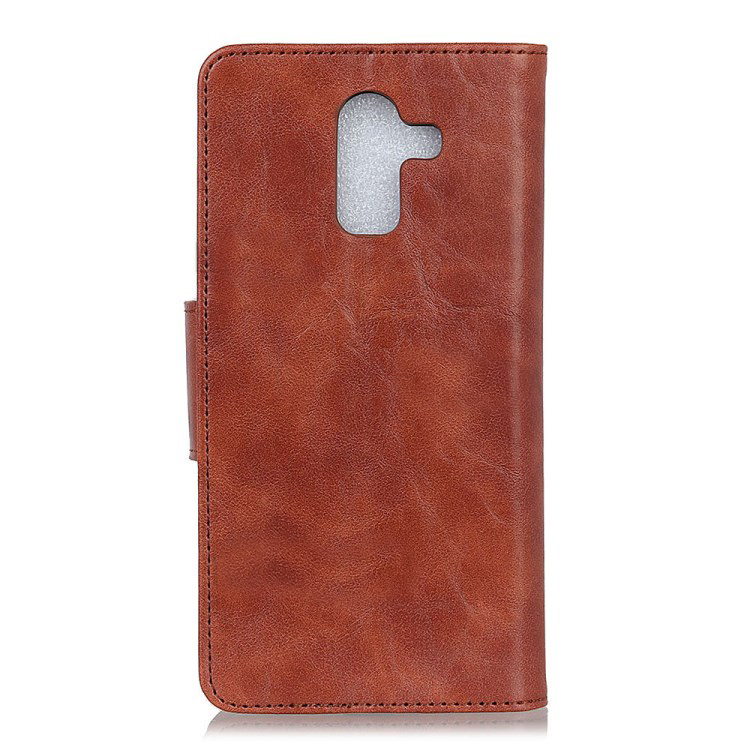 Case Samsung Galaxy J8 (2018) #เคสฝาพับหนังแยกคุณภาพดี Crazy Horse Split Leather Wallet