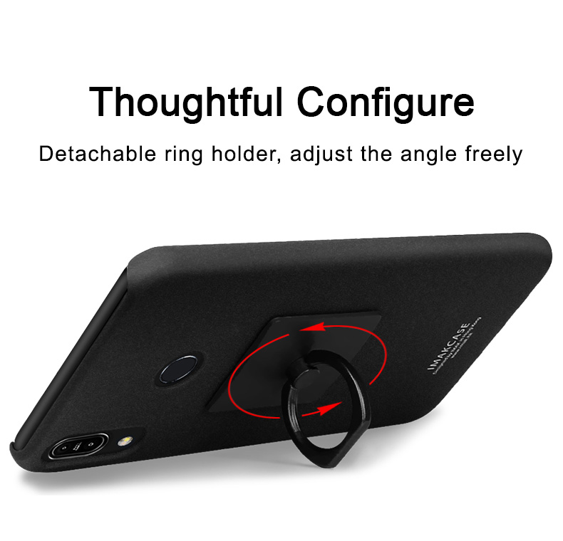 เคส Asus Zenfone Max Pro (M1) #เคสฝาหลัง IMAK Kickstand Matte Skin ขาตั้งแหวน + ฟิล์มกันรอยหน้าจอ