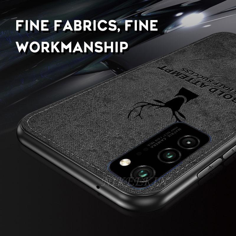 Case OPPO Reno 4 4G#เคสฝาหลังเคลือบผิวผ้า PC + TPU Retro Velvet Cloth Coated