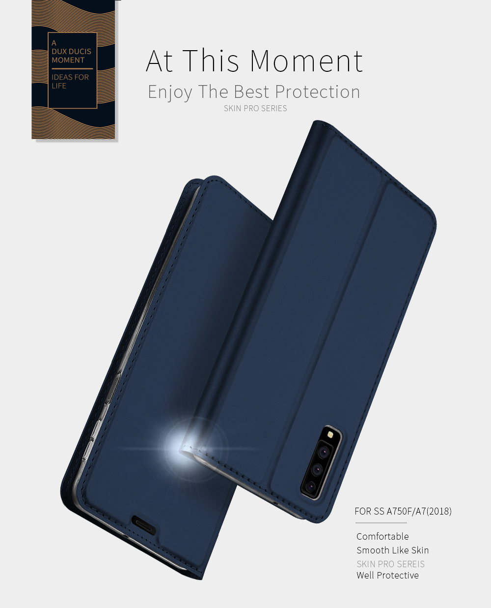 Case Samsung Galaxy A7 (2018) #เคสฝาพับ DUX DUCIS Skin Pro Series คุณภาพดี