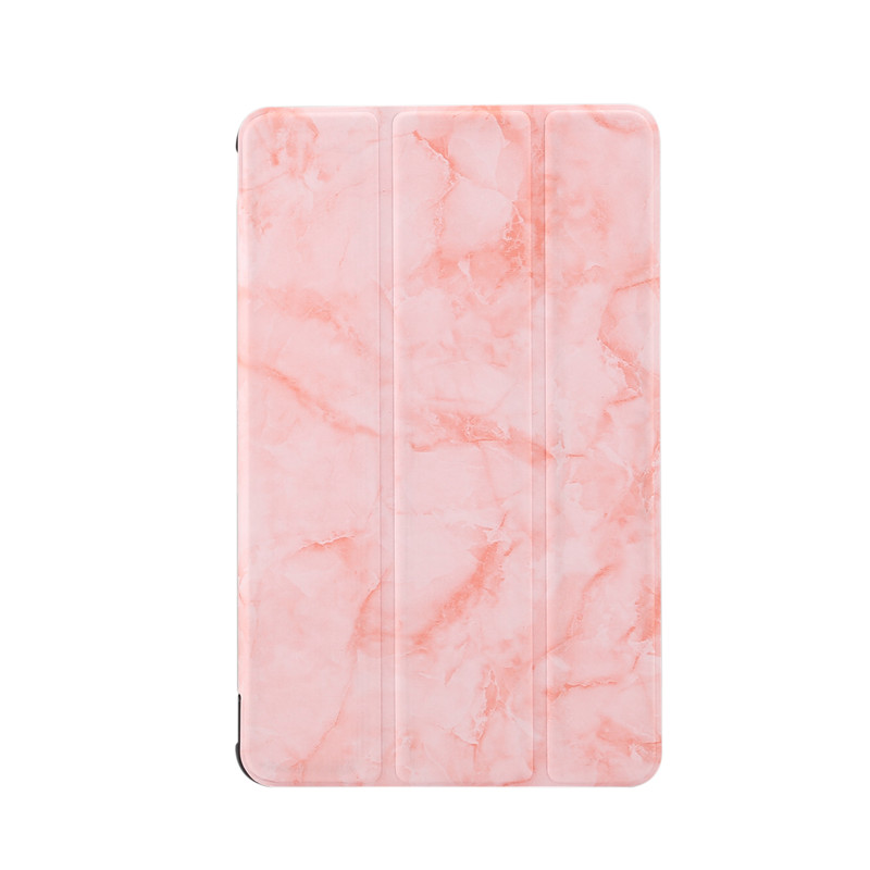 Case Samsung Galaxy Tab A7 Lite 8.7" T220 T225 #เคสฝาพับปกสามพับลายเนื้อหินอ่อน Marble Texture Tri-fold PU Leather + PC Stand Tablet Shell