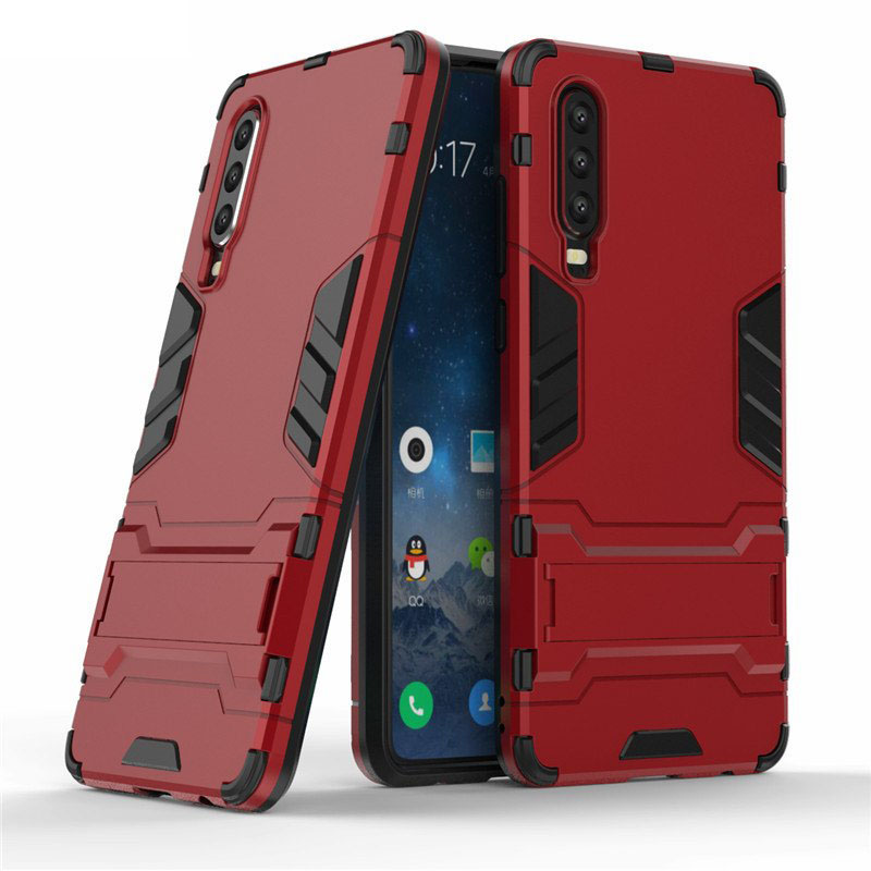 Case Huawei P30 #เคสฝาหลังพลาสติก ไฮบริด TPU + Kickstand