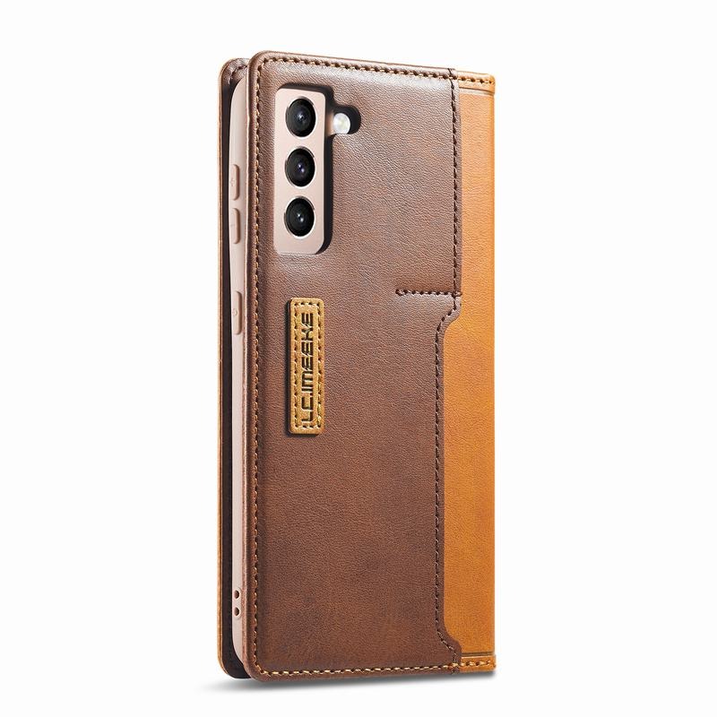 Case Samsung Galaxy S21+ #เคสฝาพับหนัง PU สไตล์กระเป๋าสตางค์พร้อมช่องใส่การ์ด Fashion Retro Card Slot Wallet Flip Cover PU Leather Phone Case