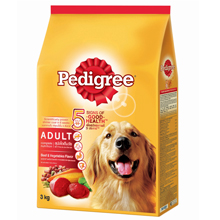 Pedigree เพดดิกรี อาหารเม็ด สำหรับสุนัขโต รสเนื้อวัว+ผัก 1.5kg