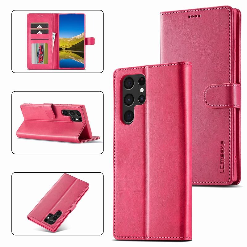 Case Samsung Galaxy S22 Ultra 5G# เคสฝาพับ LC.IMEEKE หนัง PU แบบกระเป๋าสตางค์