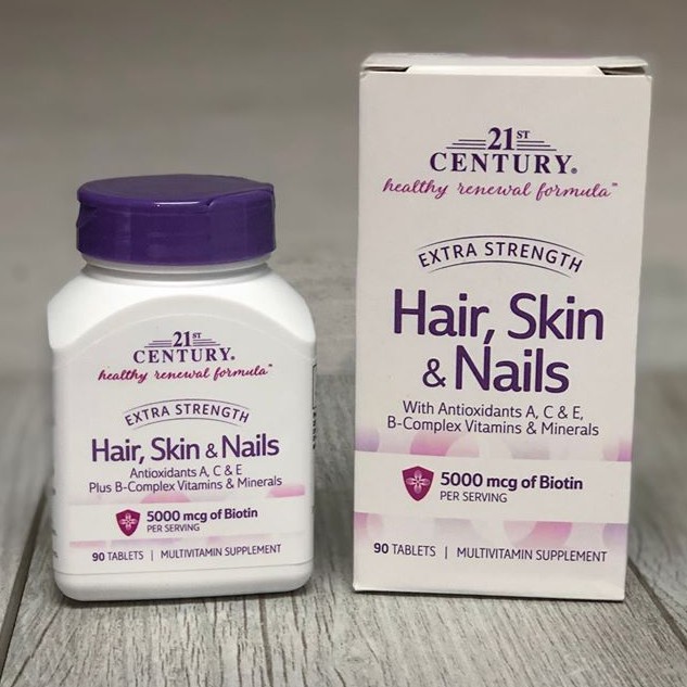 21st Century® Hair, Skin & Nails, Extra Strength, 90 Tablets วิตามิน เพื่อผมผิวเล็บ