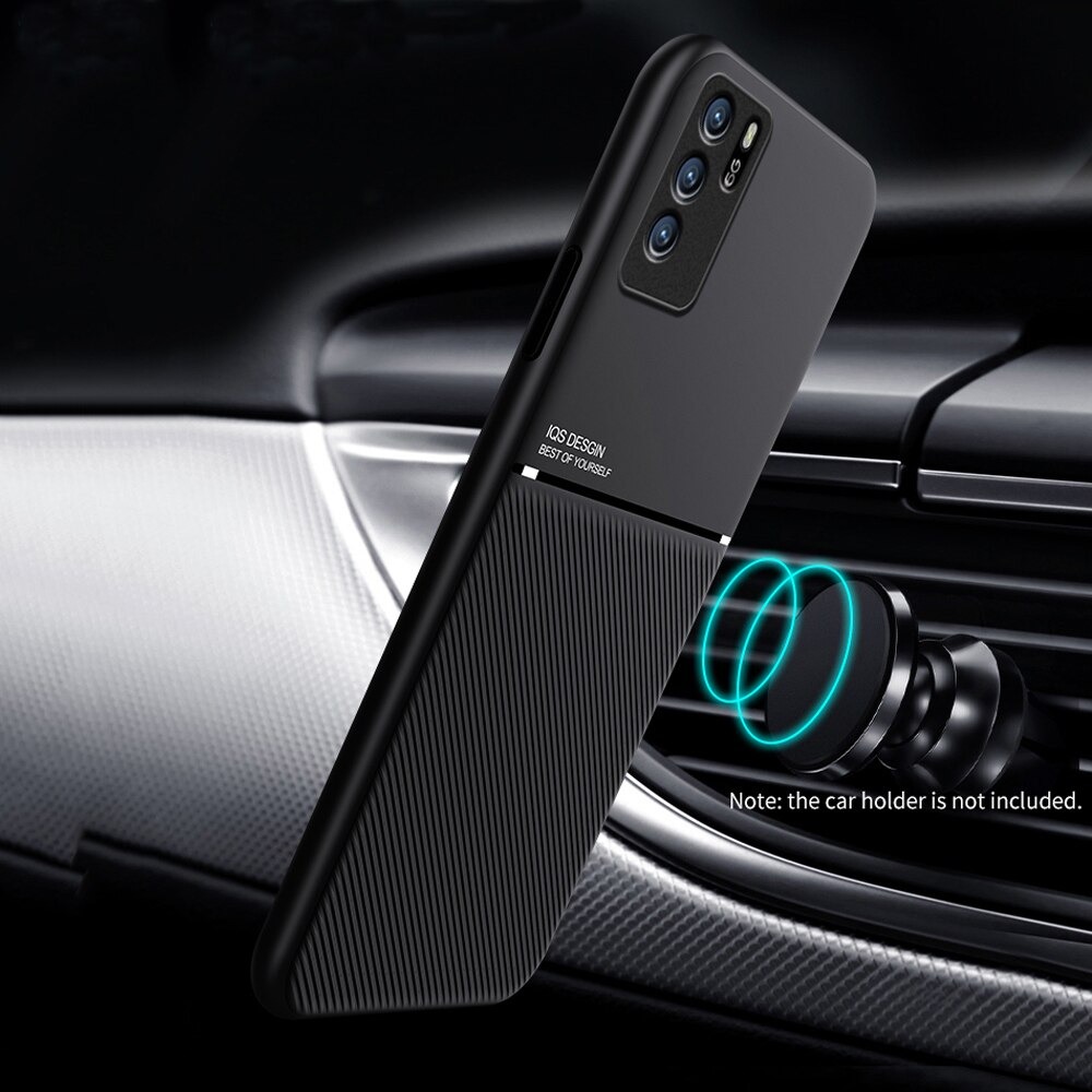 เคส OPPO Reno 6Z 5G #เคสฝาหลัง TPU เคลือบหนัง PU สไตล์ธุรกิจที่เรียบง่ายมีแผ่นเหล็กในตัว Minimalist Business Style Leather Coated TPU Built-in metal magnetic plate