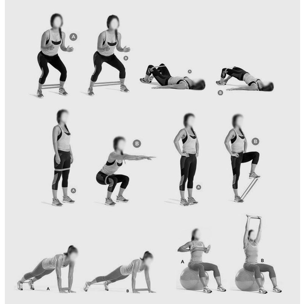 ยางยืดแรงต้านออกกำลังกาย แบบผ้า 3 เส้น Resistance Band (W04)