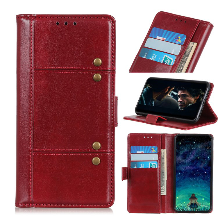 Case Huawei Y5 (2019) #เคสฝาพับหนัง PU มีช่องใส่บัตร Rivet Decor Crazy Horse Leather Wallet Mobile Cover