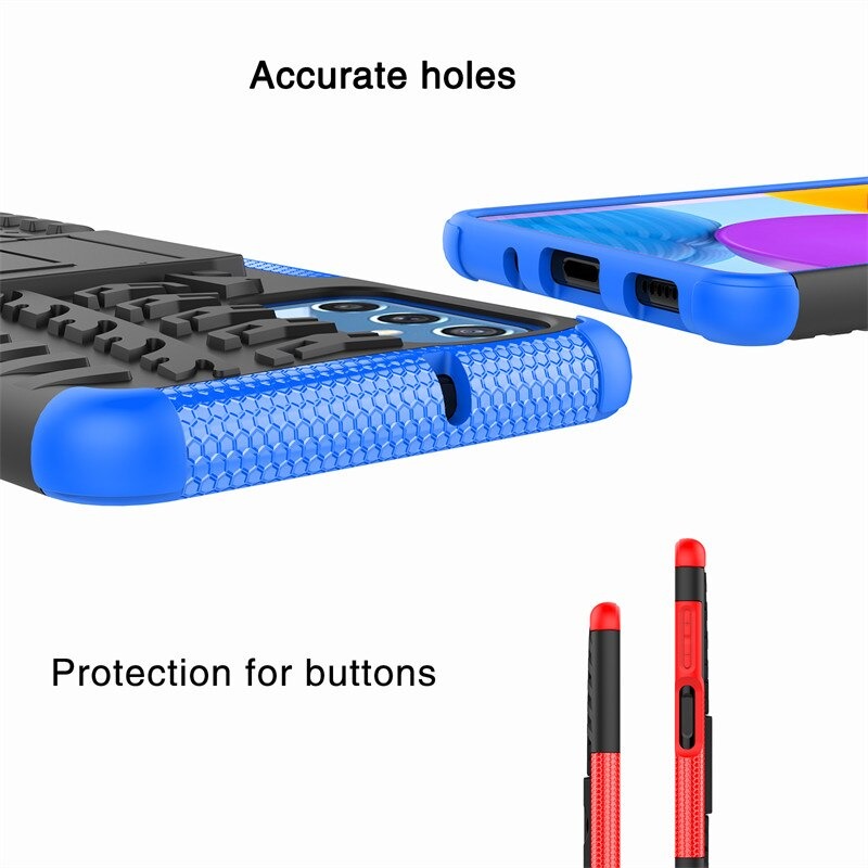 เคส Samsung Galaxy M52 5G #เคสฝาหลังกันลื่น Cool Tyre Pattern Kickstand (PC + TPU)